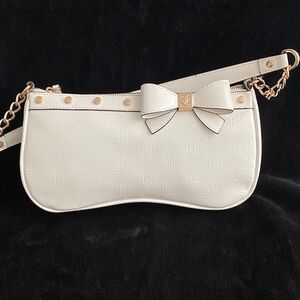Juicy Couture Cream Bow Shoulder Bag with Gold Accents